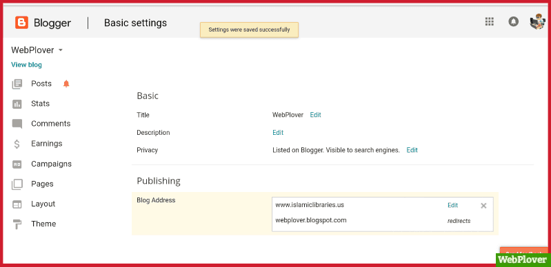 BlogSpot custom domain