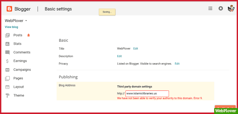BlogSpot custom domain