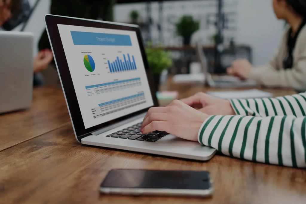 young woman analyzing financial data coworking center - WebPlover Services