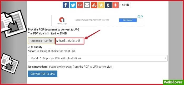 How To Convert PDF To JPG Online [With Pictures] - WebPlover