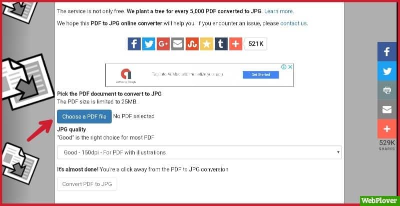 How To Convert PDF To JPG Online [With Pictures] - WebPlover