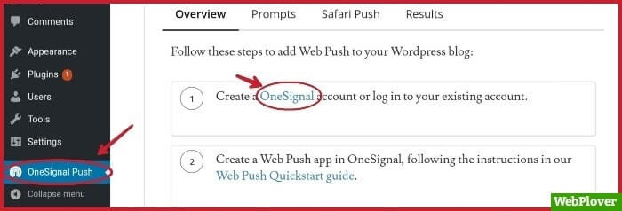 send push notifications from wordpress site