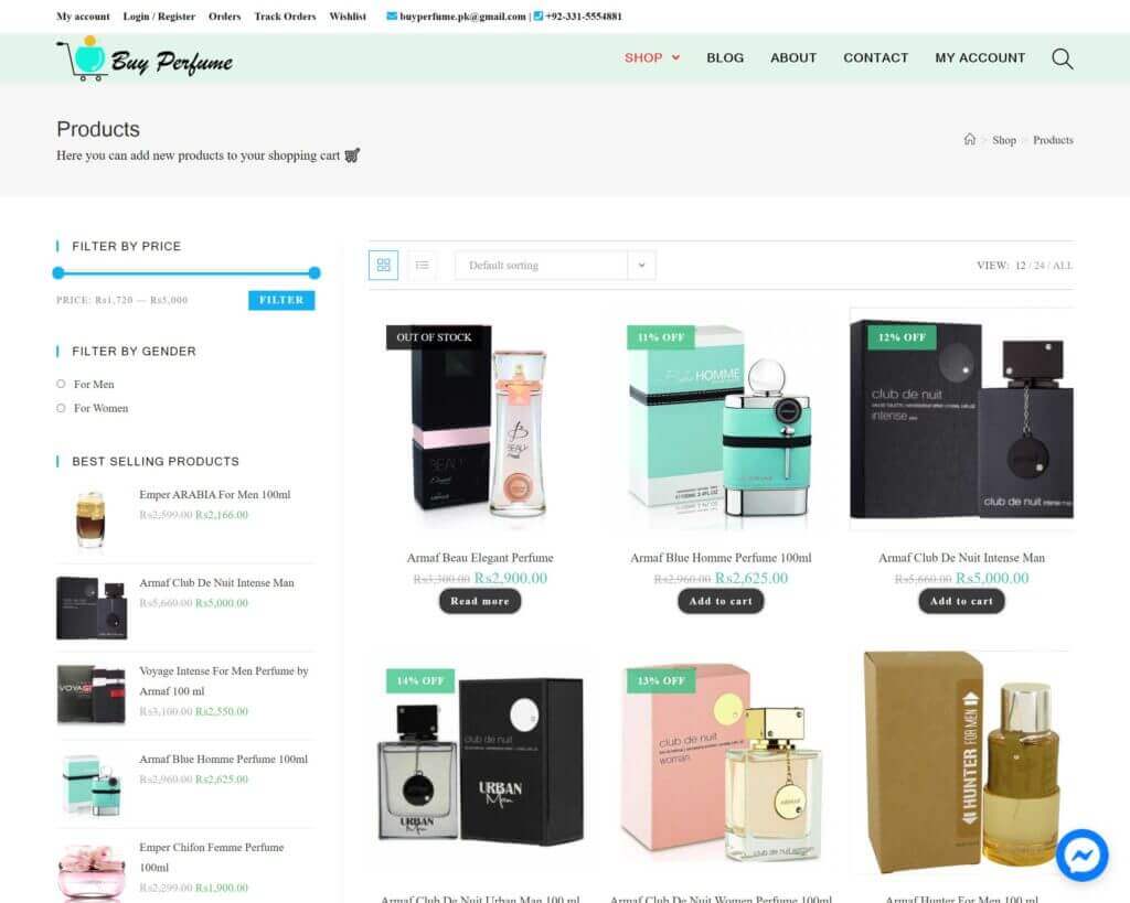 Buy Prfume Project made by WebPlover