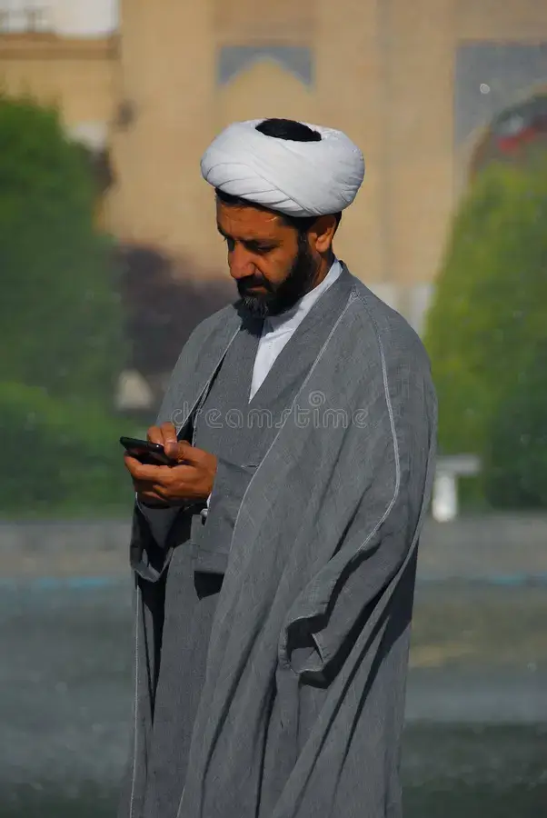 mullah phone shia islam cleric mobile isfahan iran 57463372 - WebPlover