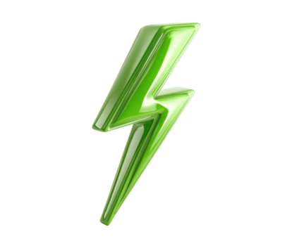 green lightning bolt icon for electric energy concepts and designs png - WebPlover